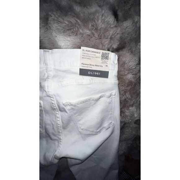NWT DL1961 Florence Maternity White Cropped Instasculpt Skinny Jeans—$179–Sz 26 - Picture 14 of 16